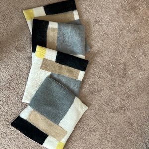 4 west elm 18in x 18in pillow covers 100% wool yellow black gray cream modern